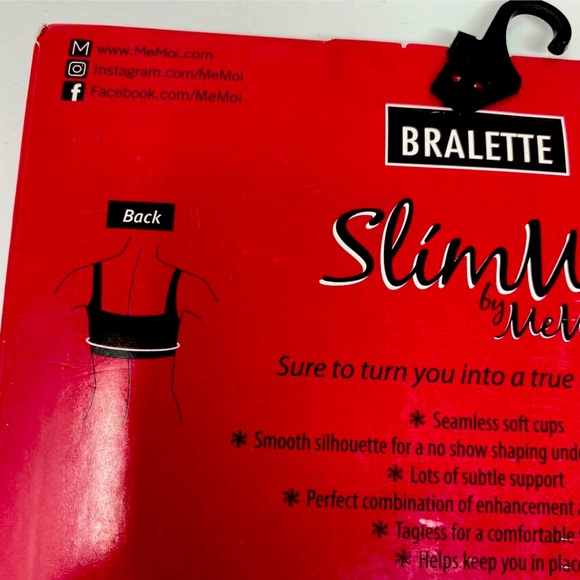 🦋 Slim Me Memoi Black Bra Set of 2! NWT L XL Sassybax style No bulge Bra - Picture 6 of 11